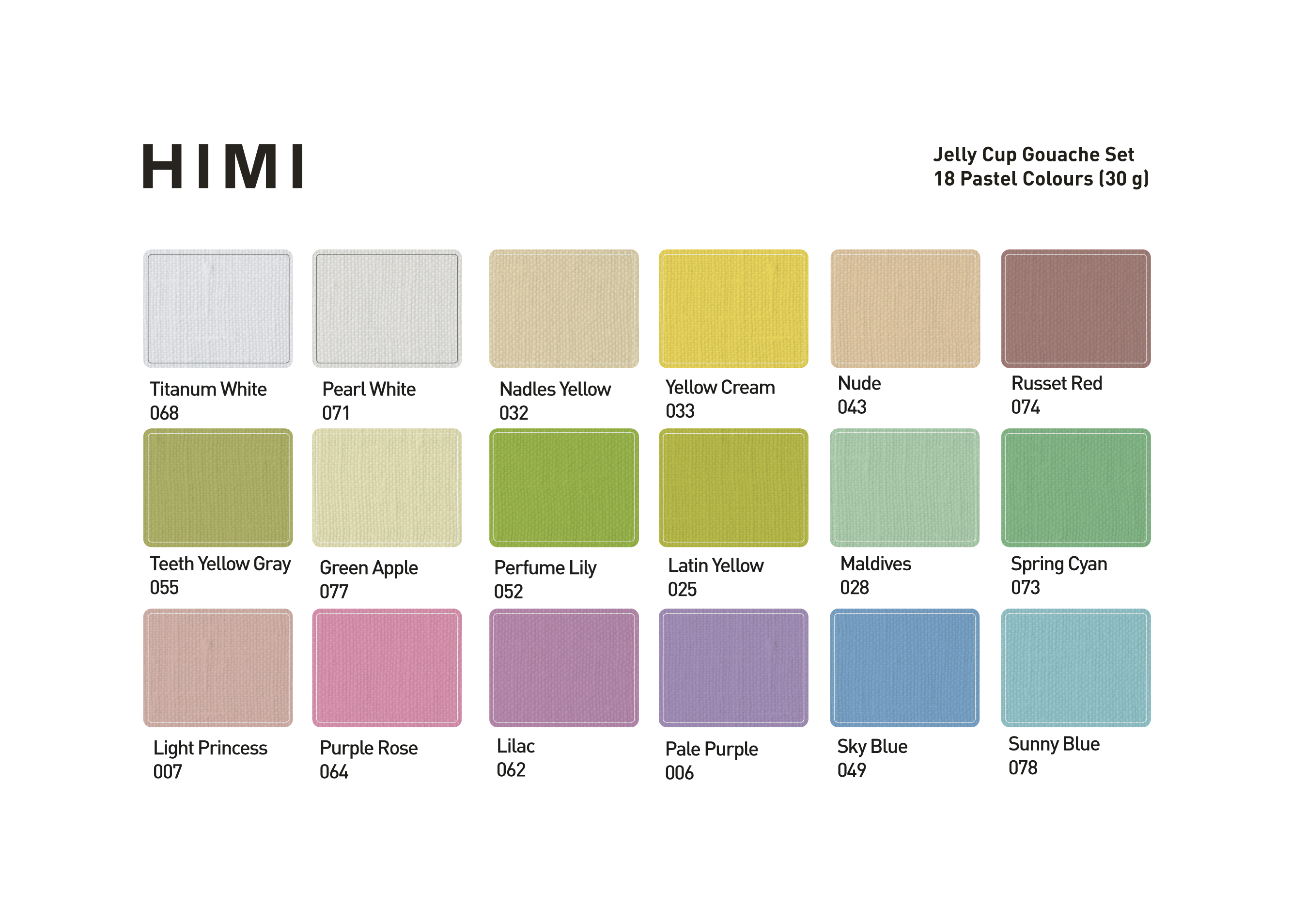 Jelly Cup Gouache Pain Set (18 Paint Colours)