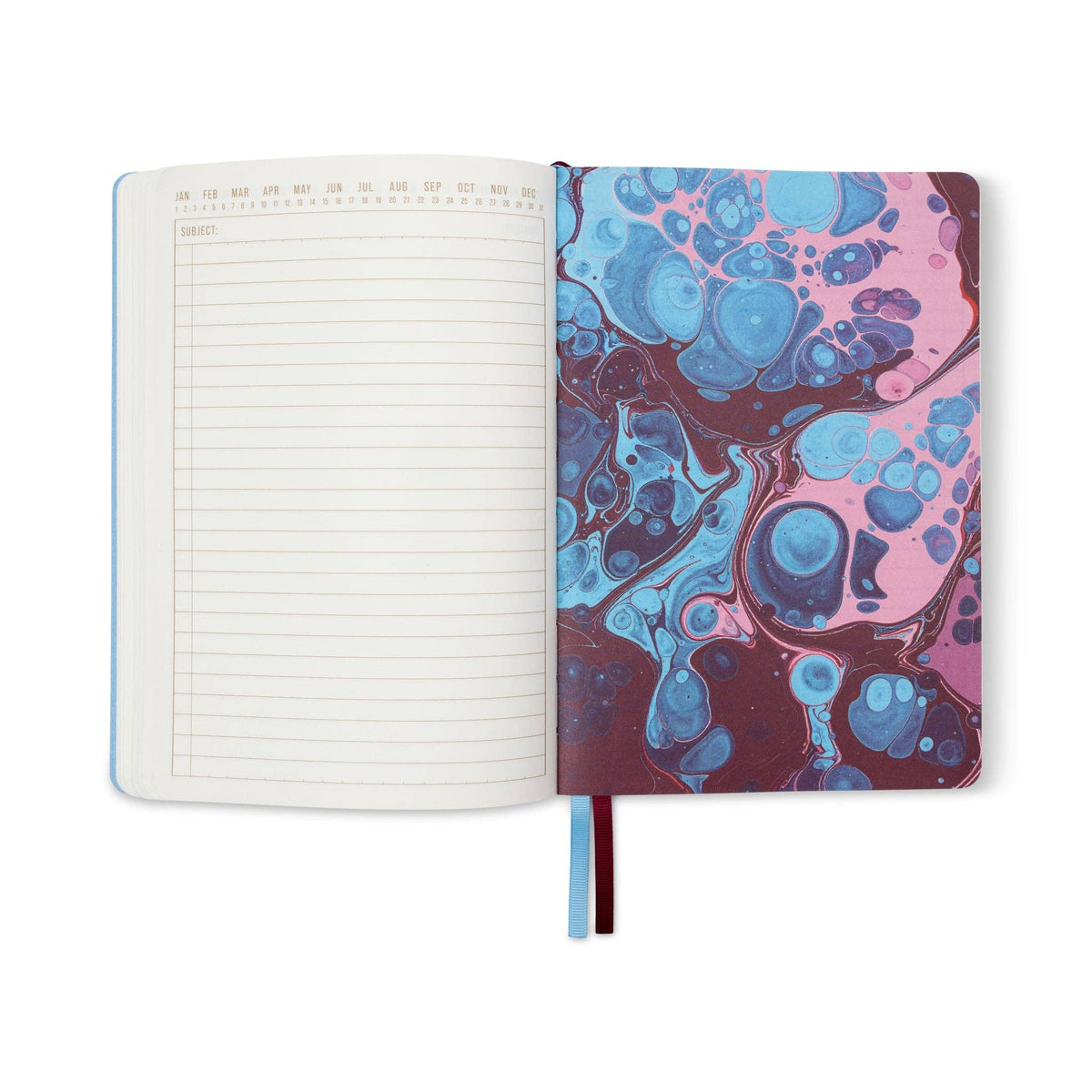 Ink Marble Soft Cover Journal - Burgundy Sky