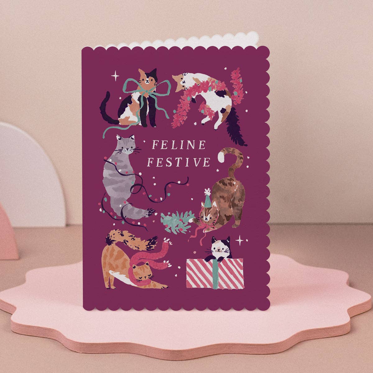 Feline Festive Cats Christmas Card