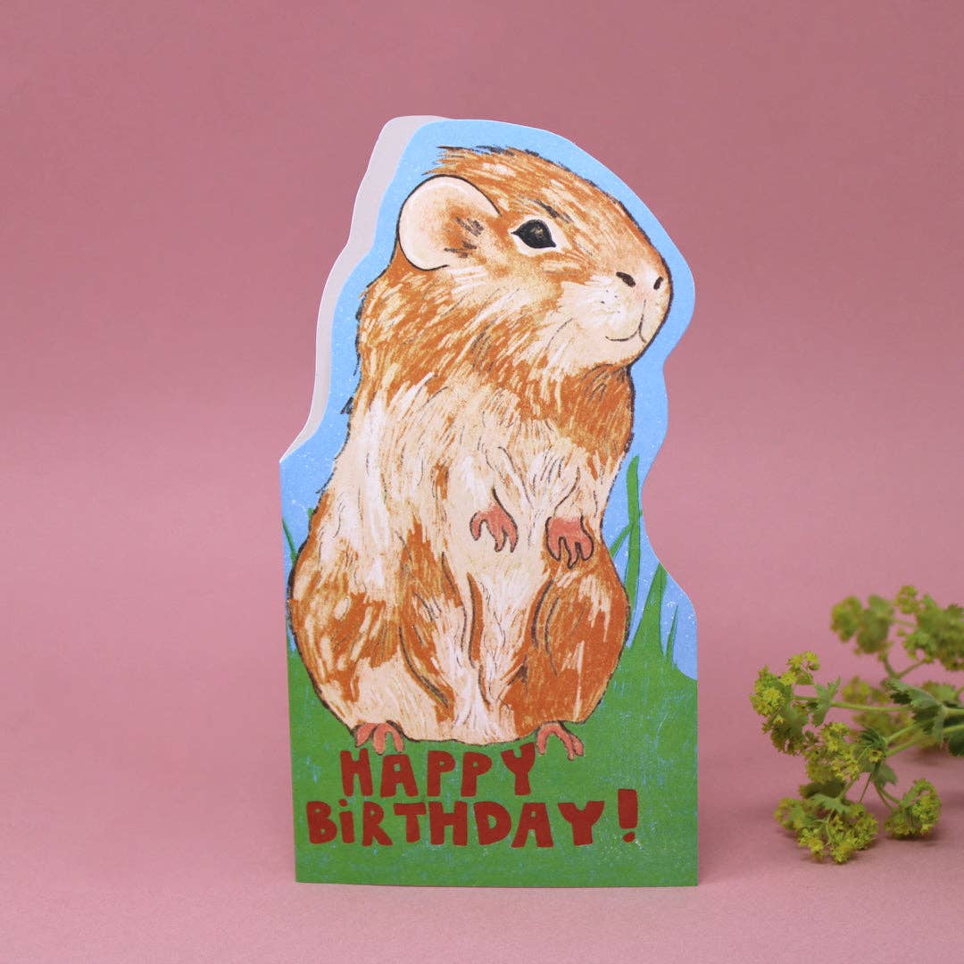 Guinea Pig Shaped Greetings Card
