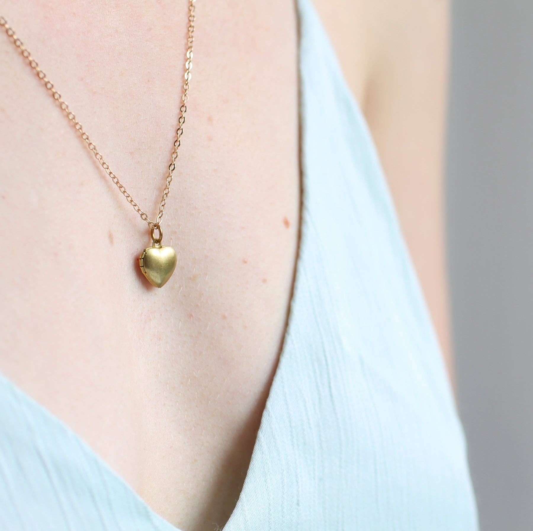 Tiny Heart Locket Necklace