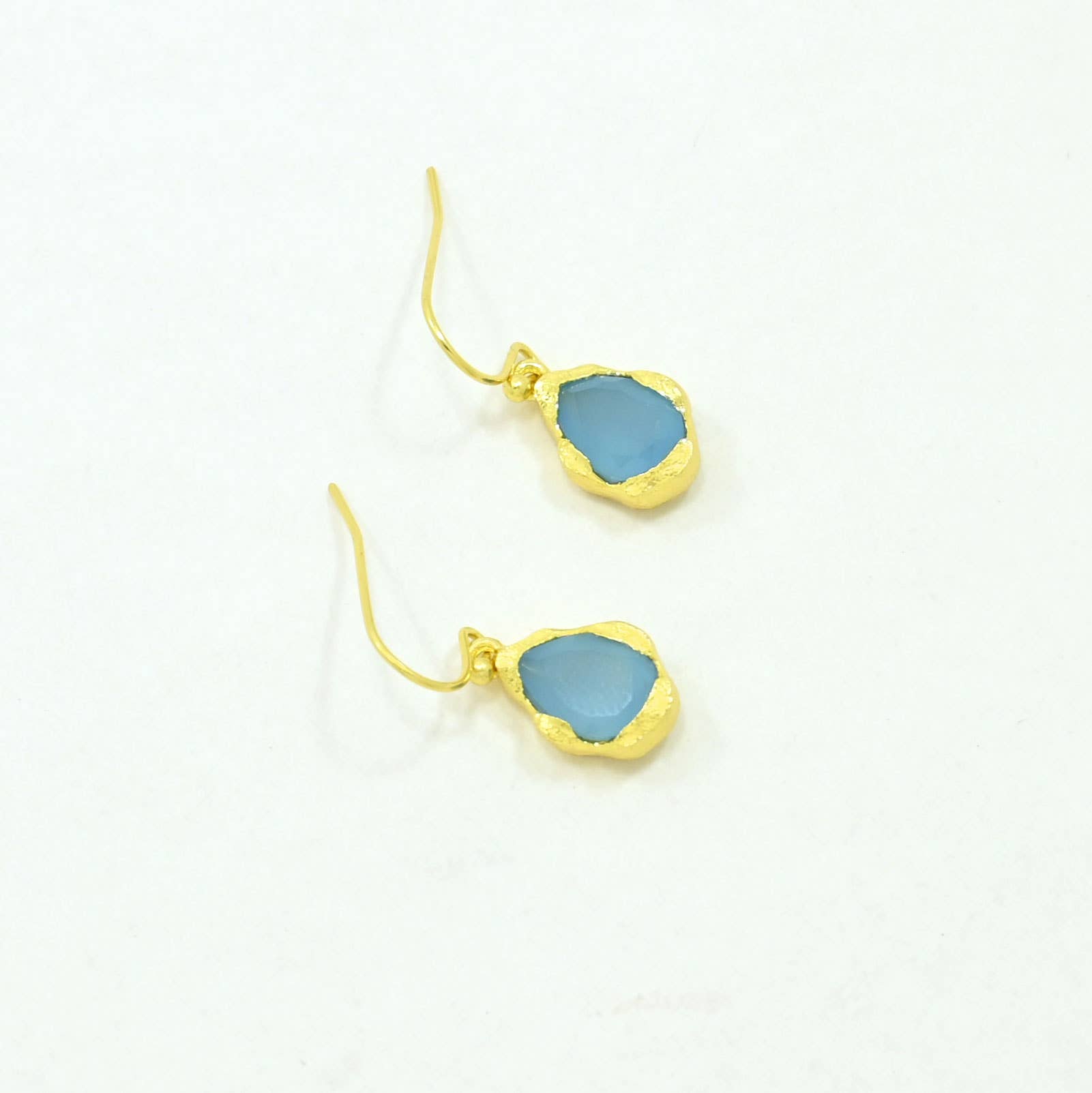 Kailany Earring Gold Plated - Blue Chalcedony