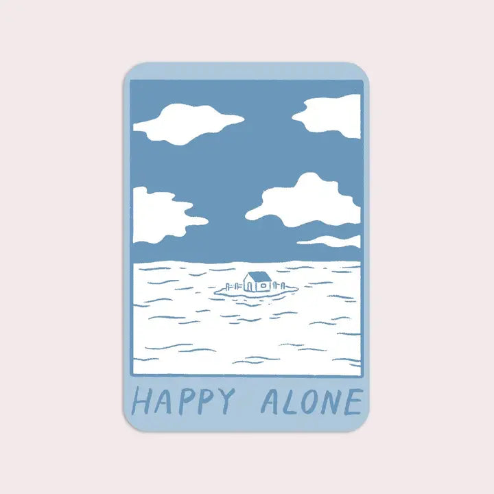 Happy Alone (Blue Skies) Vinyl Sticker