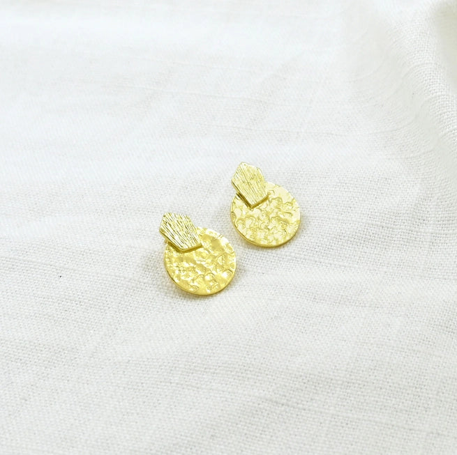 Dimitra Circle Gold Stud Earrings