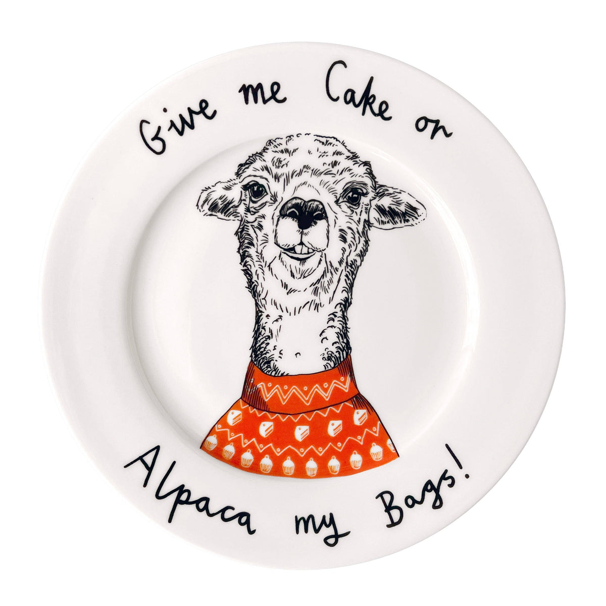 'Give Me Cake Or Alpaca My Bags' Side Plate