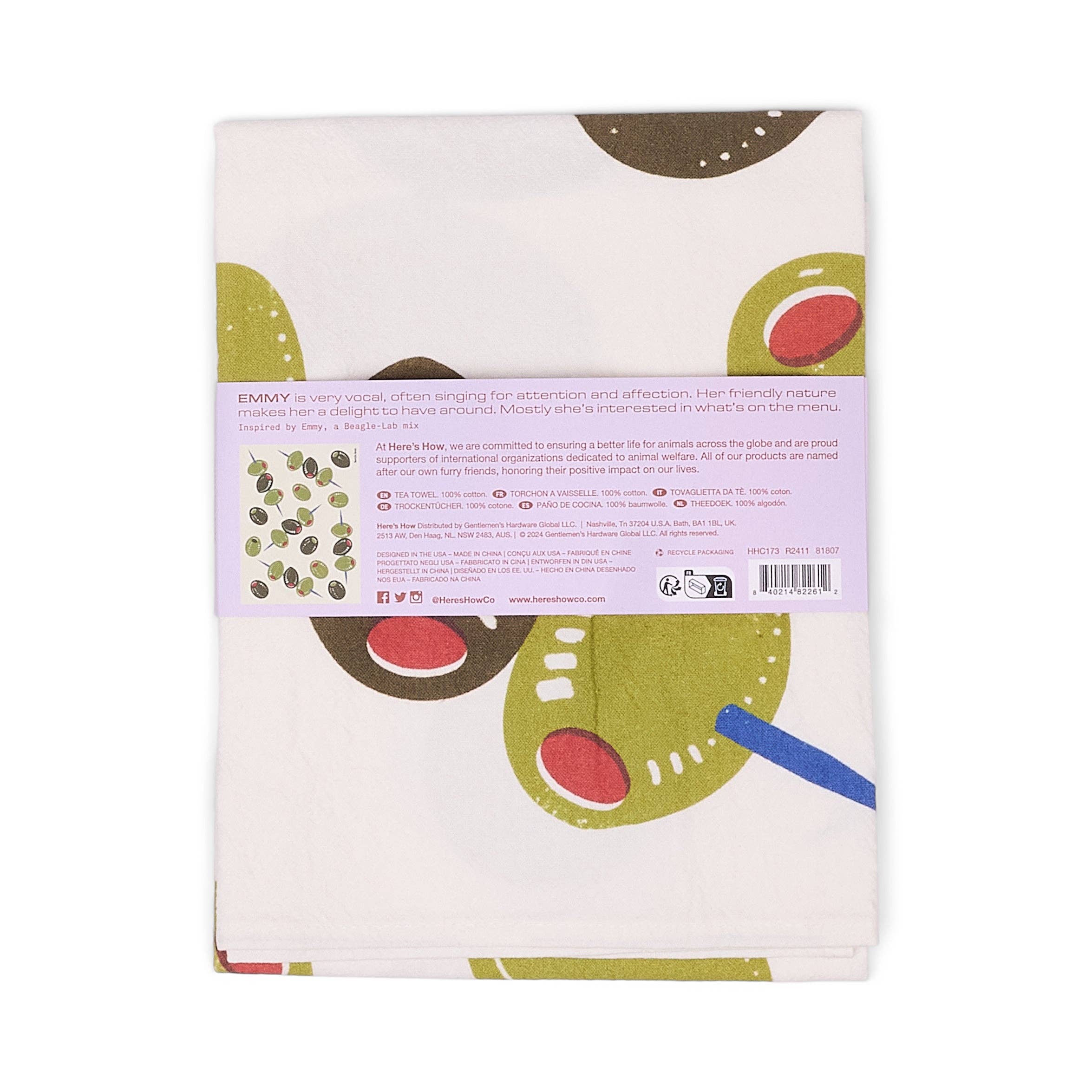 The Emmy Tea Towel - Olives