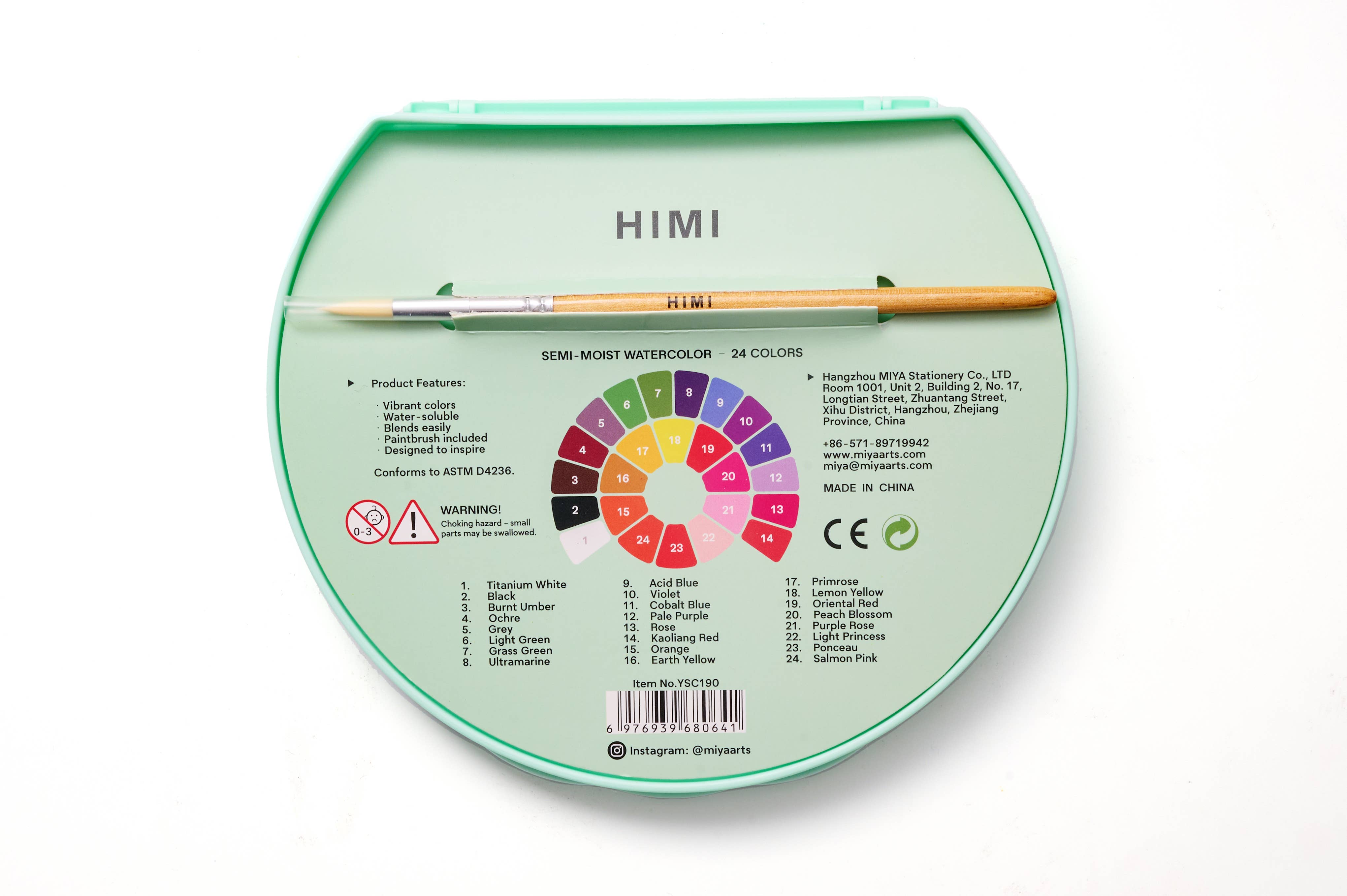 Semi-Moist Watercolour Paint Set (24 Colours)