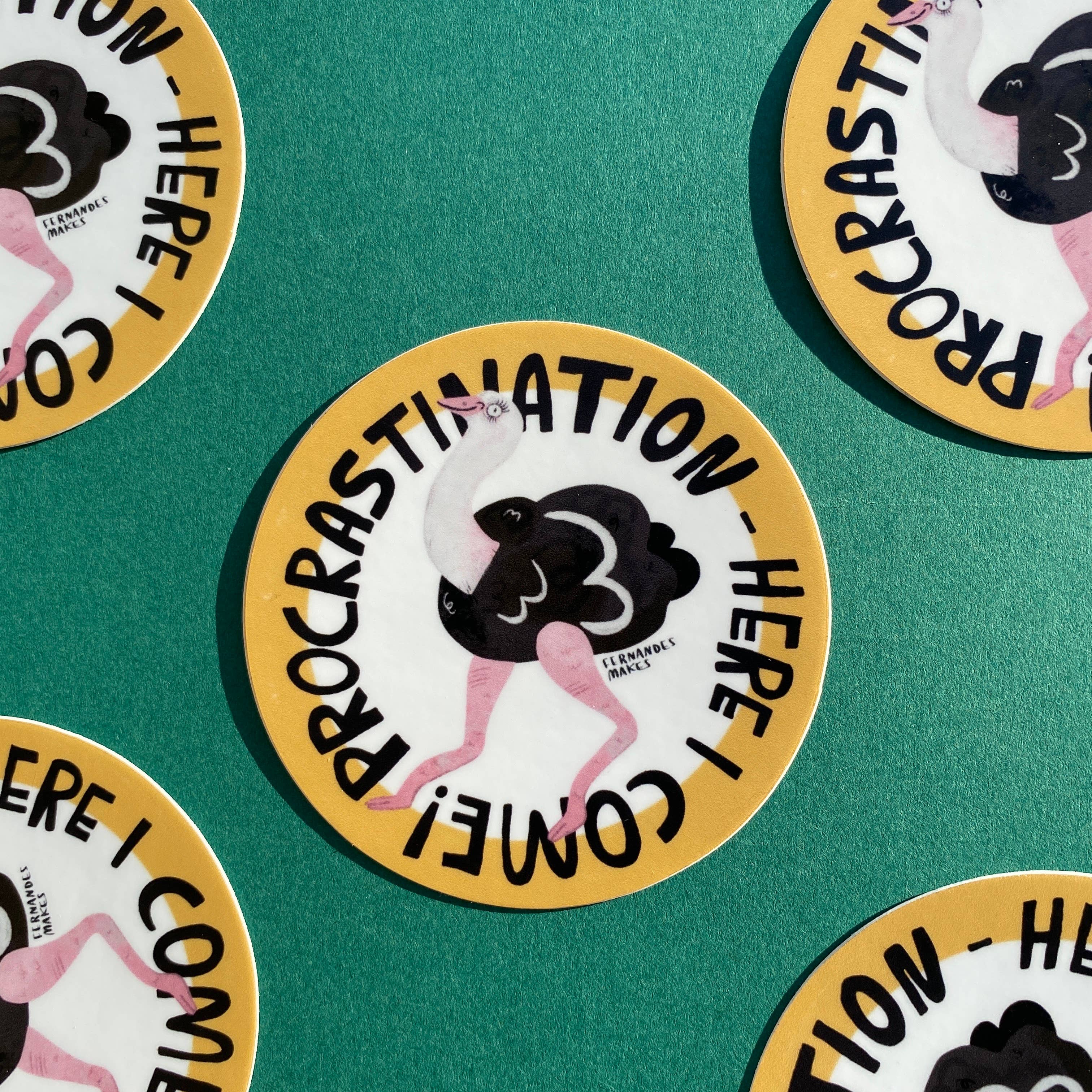 Procrastination Here I Come! Vinyl Sticker