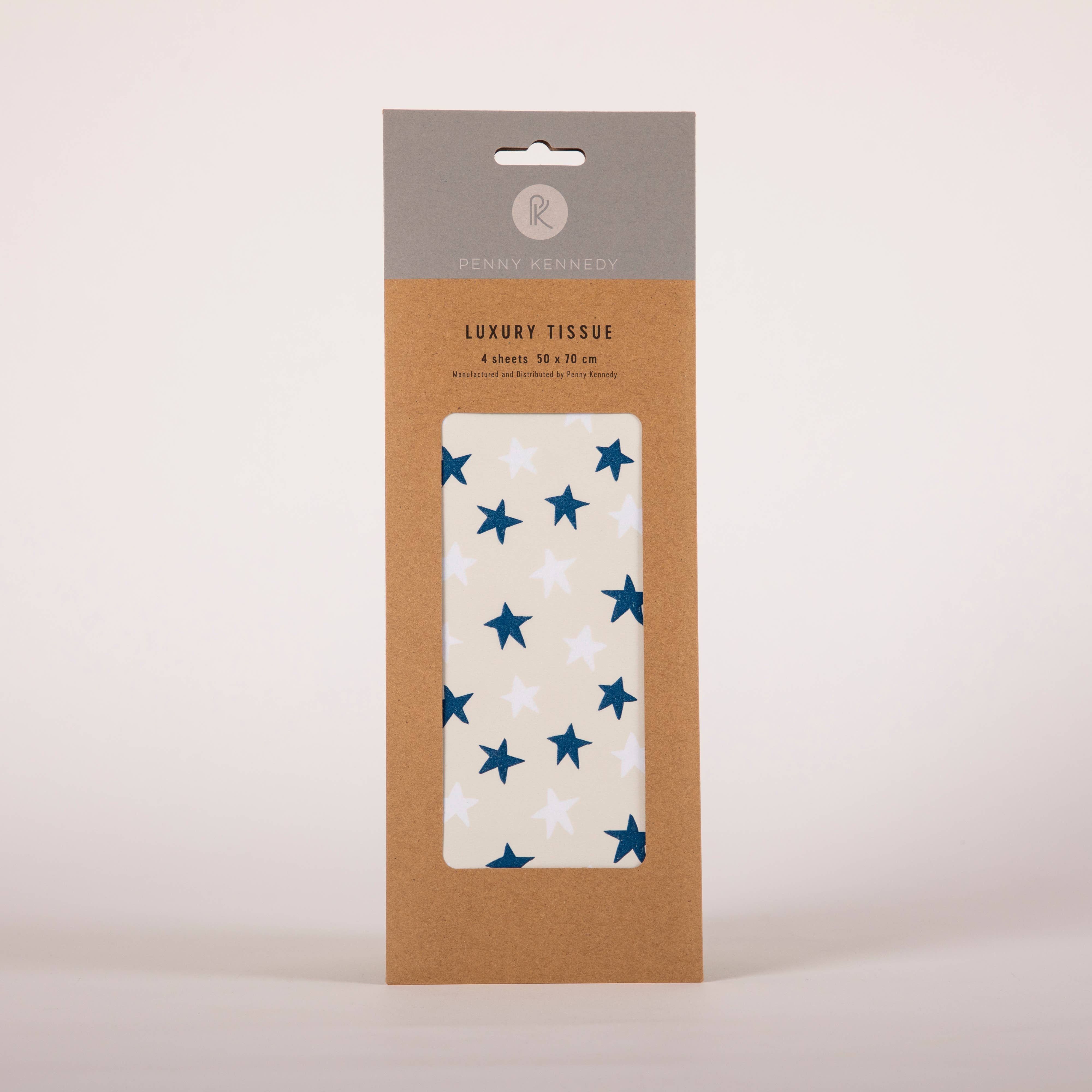 Blue & White Stars Tissue Paper