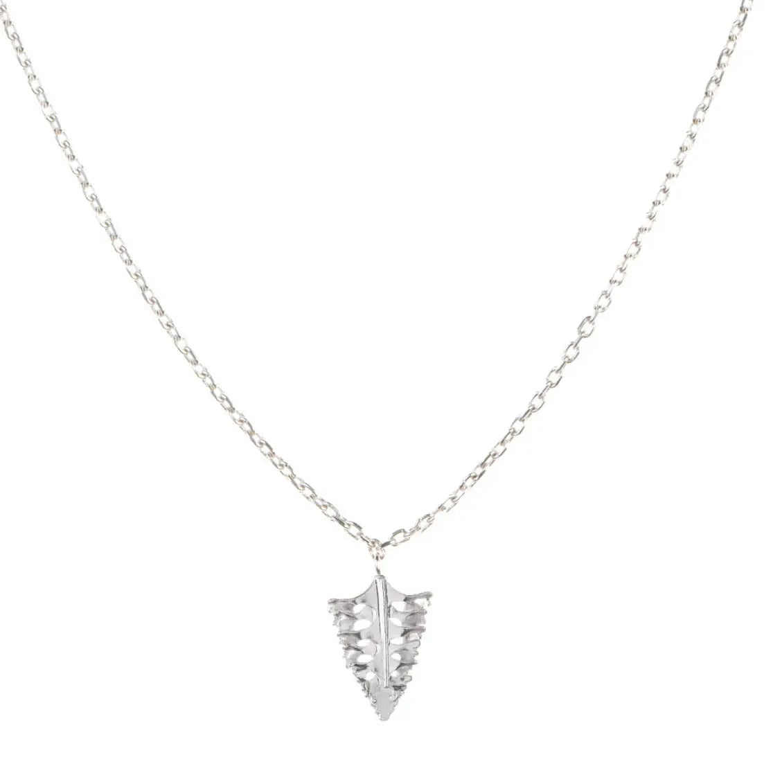 Silver Mini Arts & Crafts Leaf Necklace