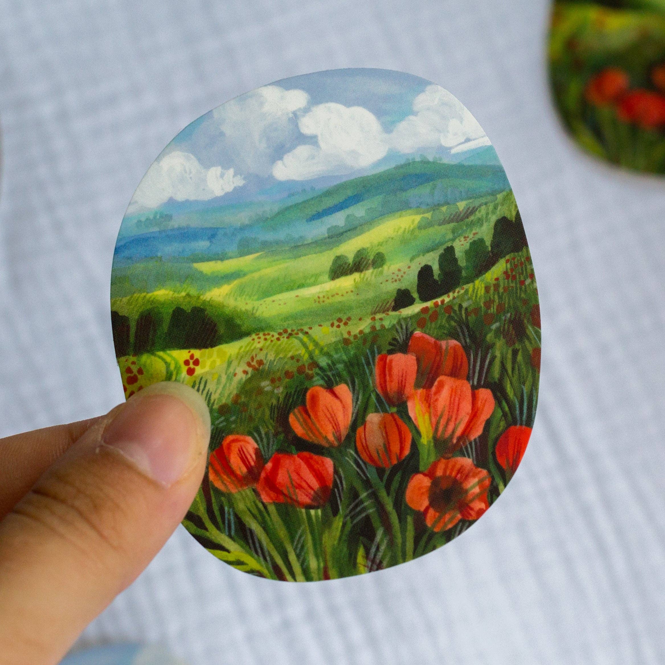 Poppy Meadow Vinyl Sticker