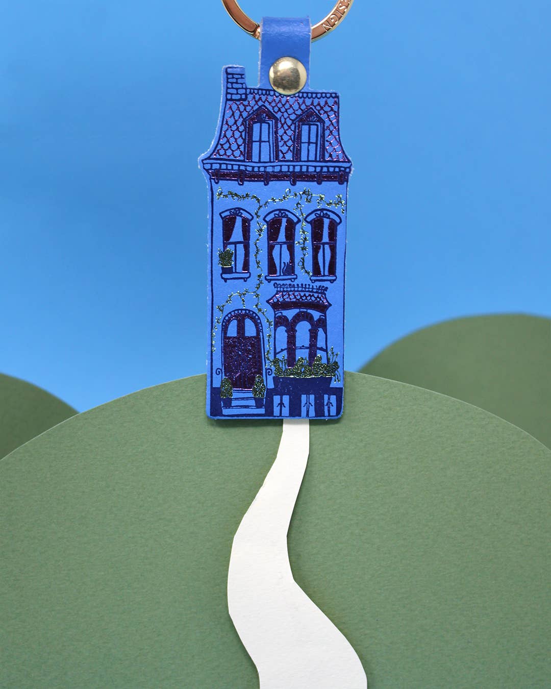 Dolls House Keyring - Cornflower