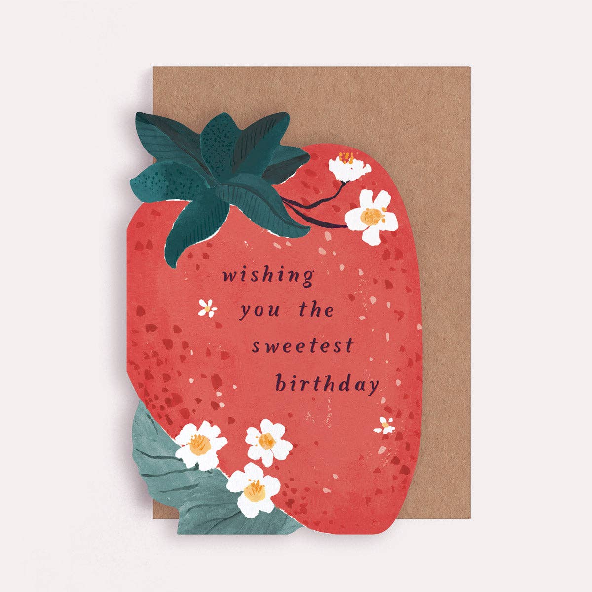 Sweet Strawberry Die-Cut Birthday Card
