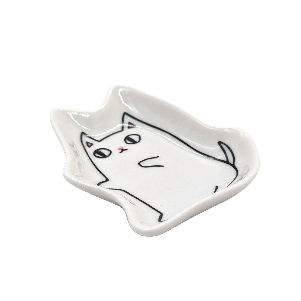 White Shaped Cat Trinket Dish