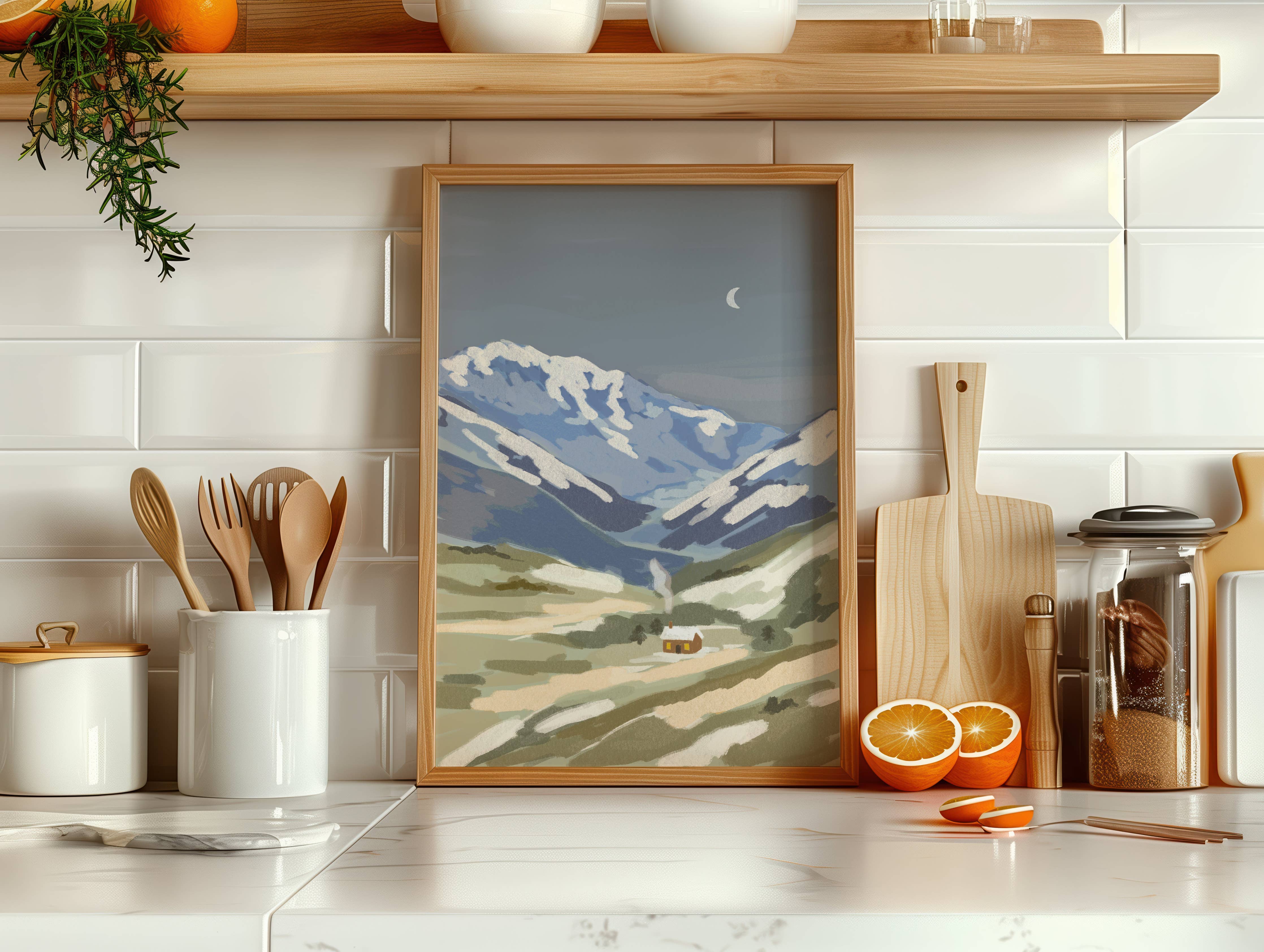 House in the Hills Art Print - A4