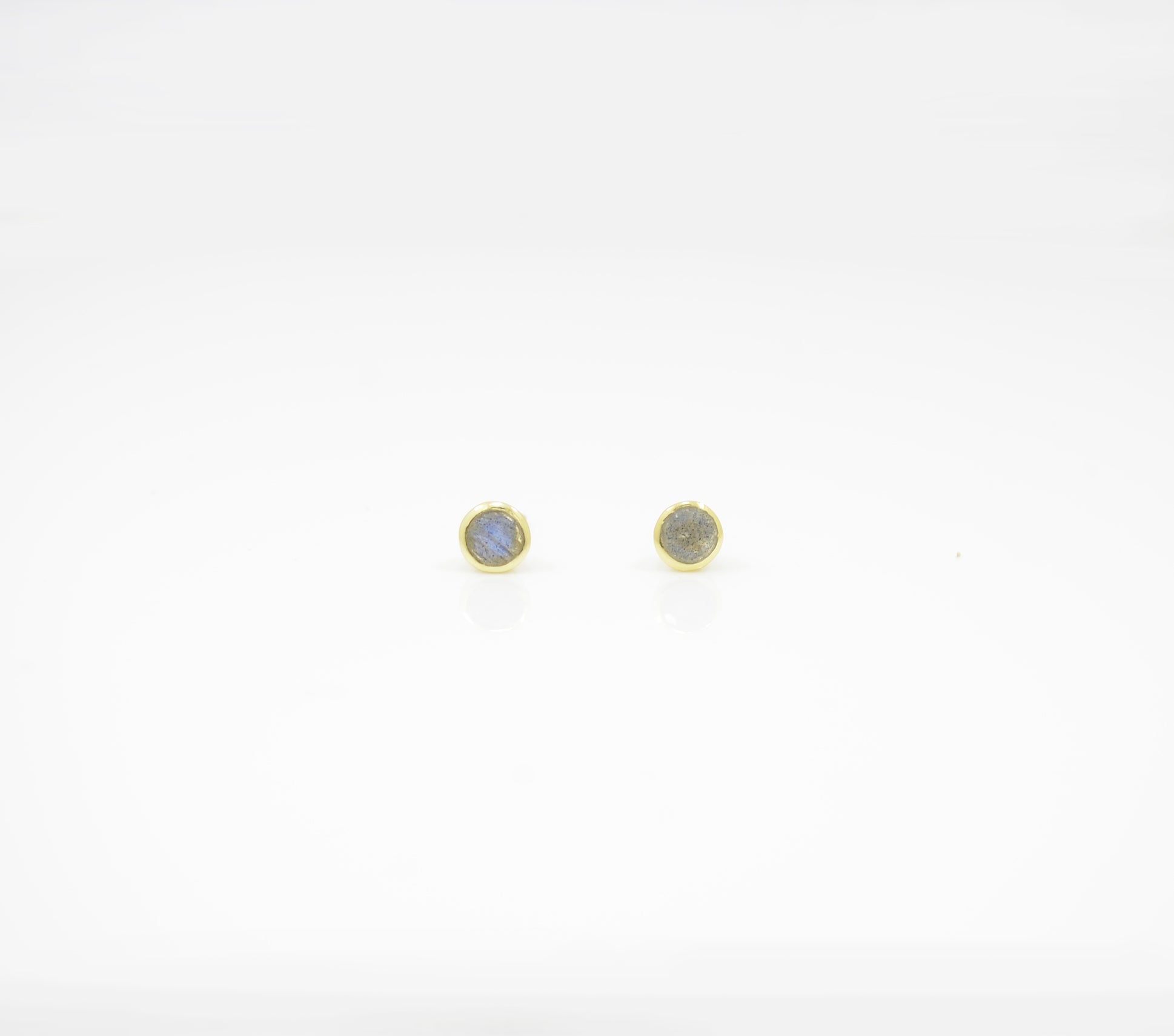 Mini Labradorite Gold Plated Stud Earrings