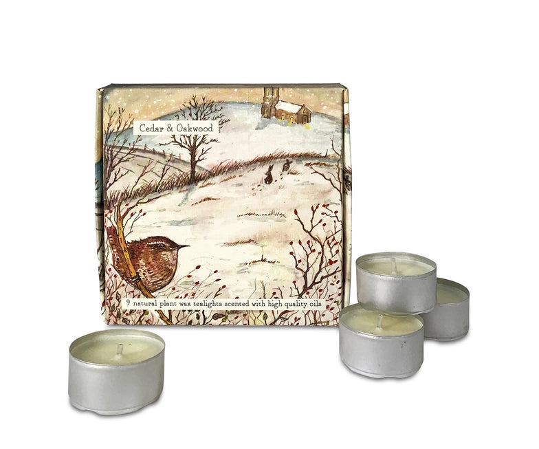 Cedar & Oakwood Scented Tealight Set