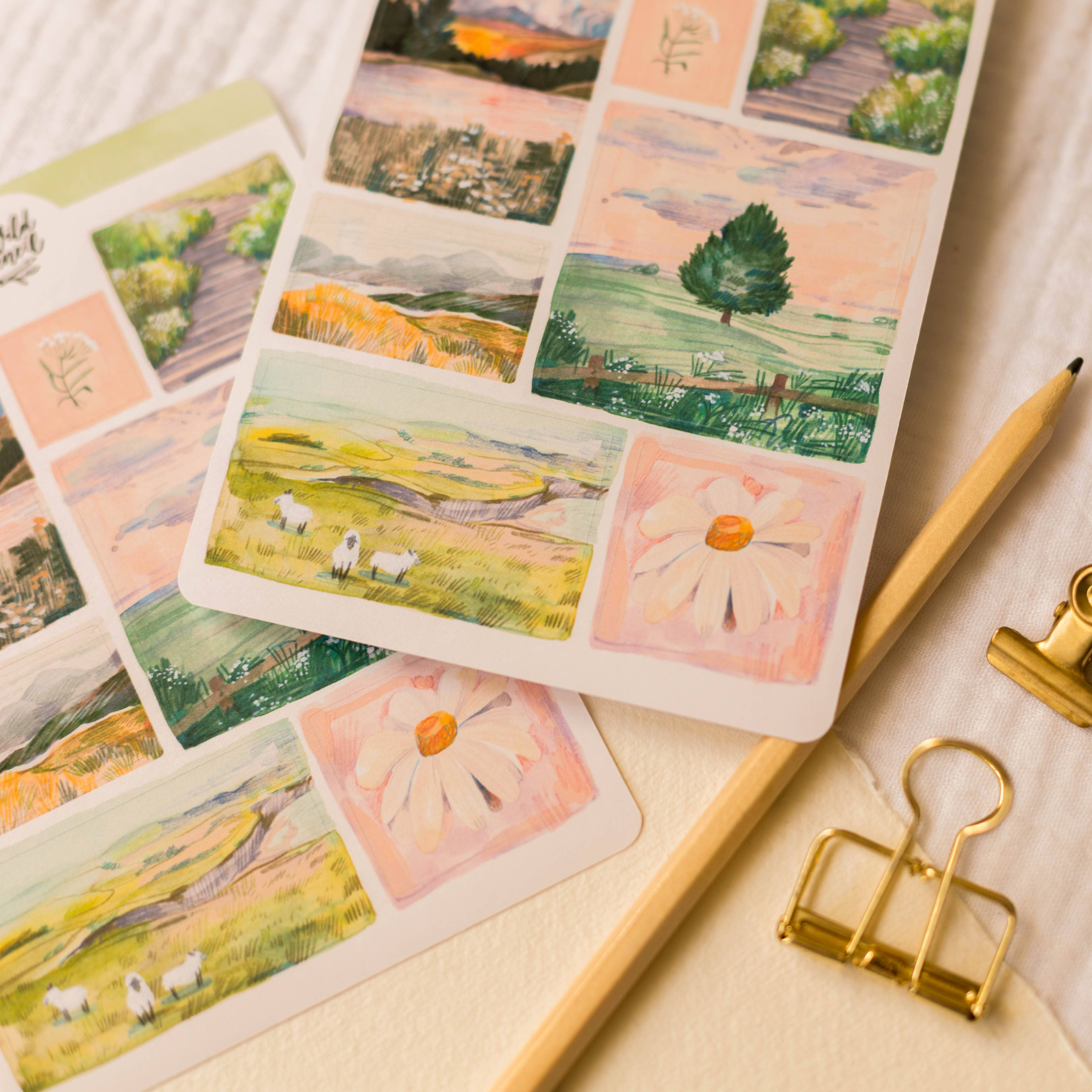 Sunrise Landcapes Sticker Sheet
