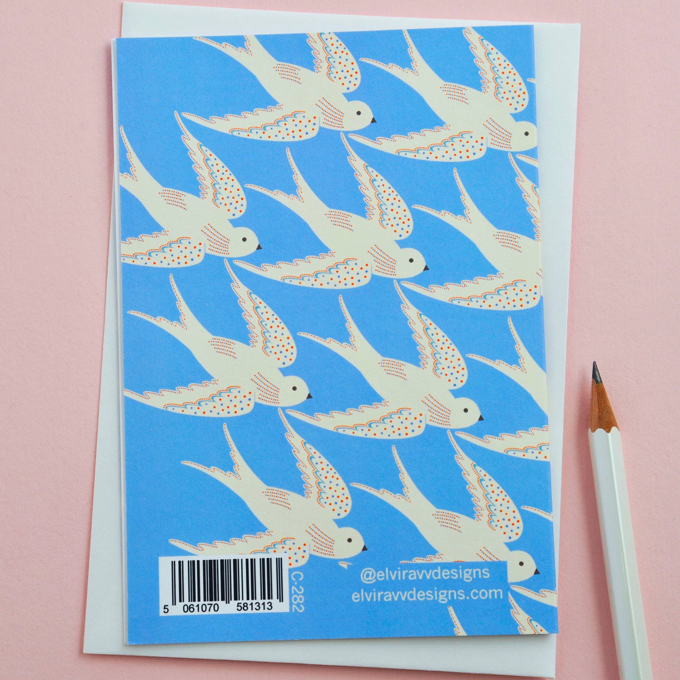 Birds in Blue Thank You Card