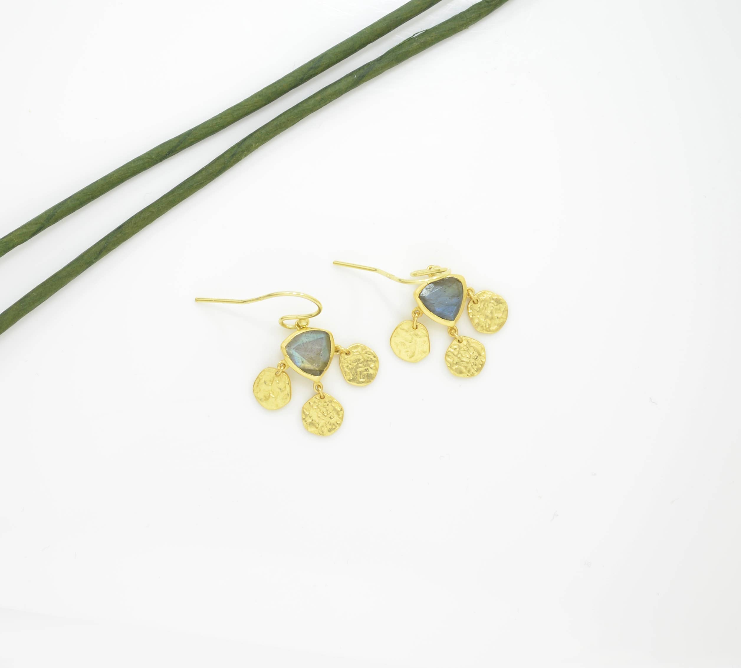 Sidney Earrings Gold Plated - Labradorite