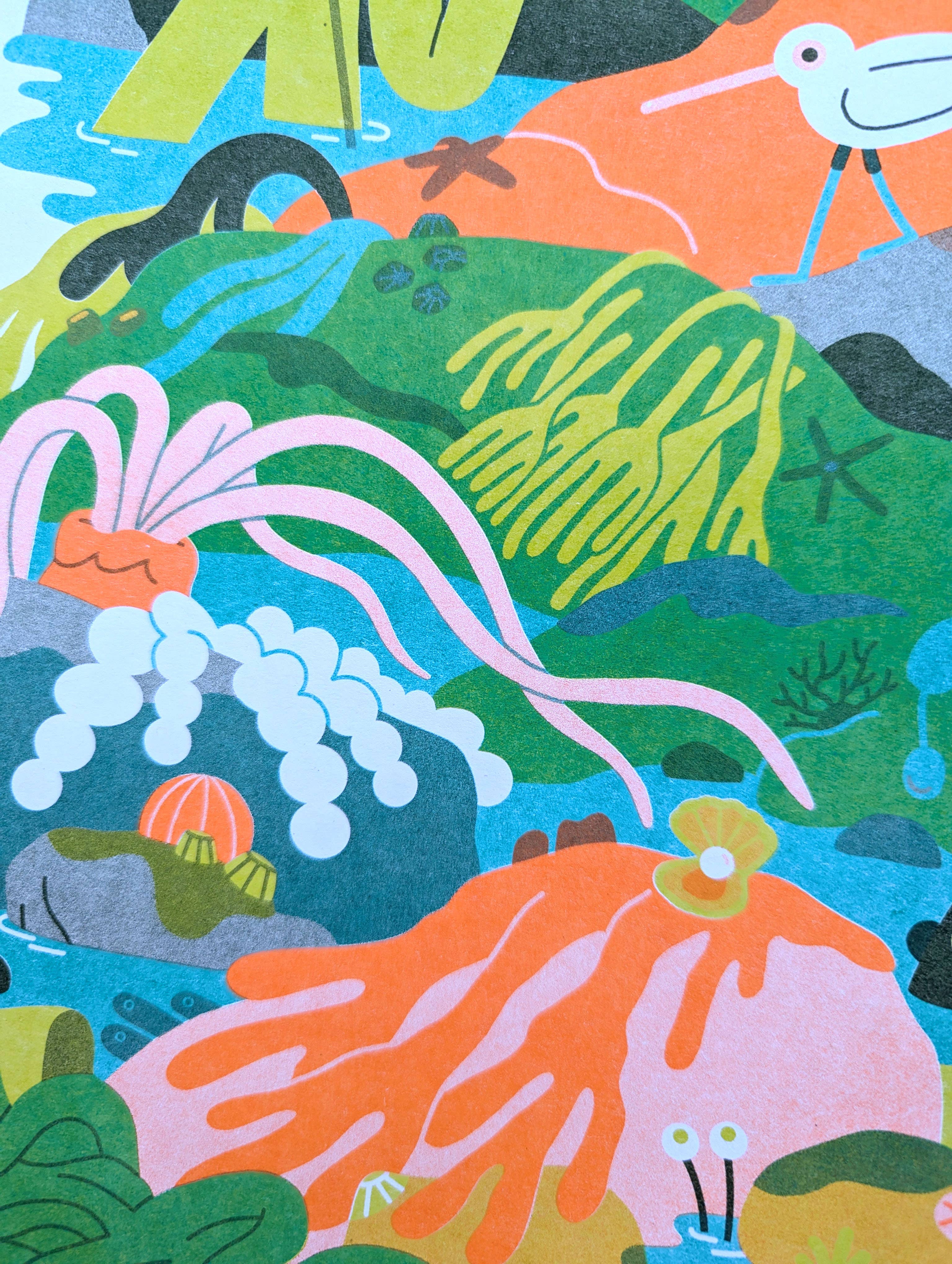 Rockpool A4 Risograph Print