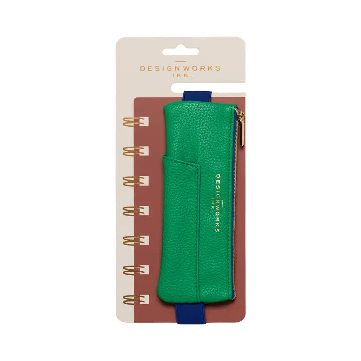 Pen Pouch - Bright Green & Navy