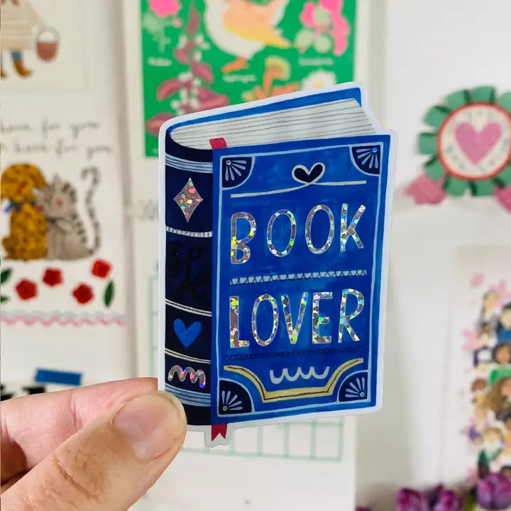 Book Lover Glitter Sticker