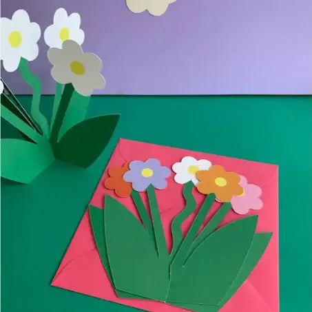 Standing Daisy Floral Card - Multi Coloured