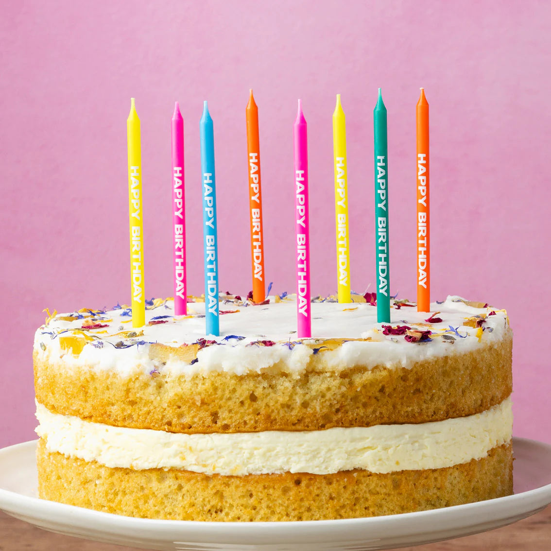 Multi-Coloured Happy Birthday Candles