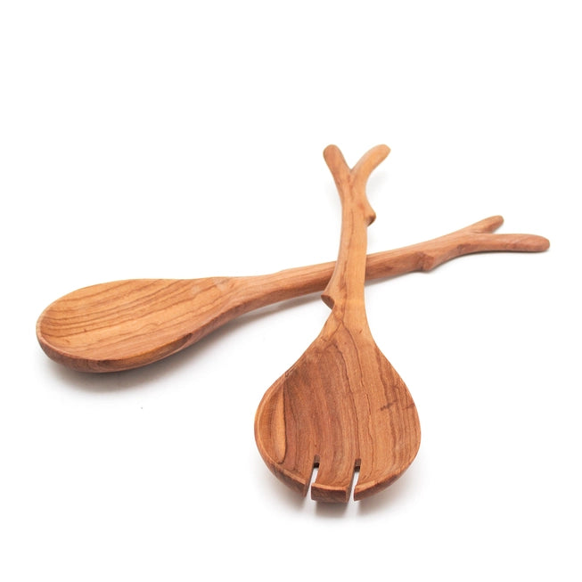 Olive Wood "Branch" Salad Servers