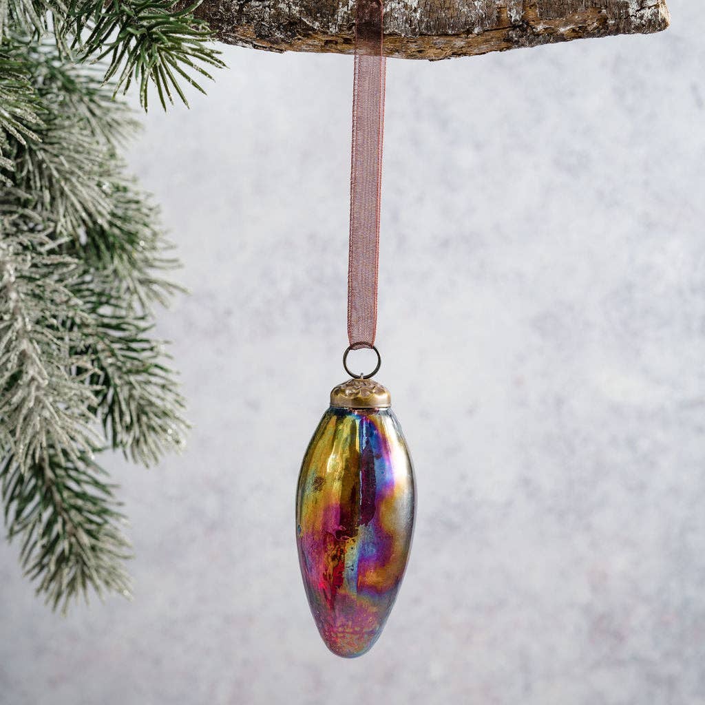 2" Wine Luster Conical Glass Decoration