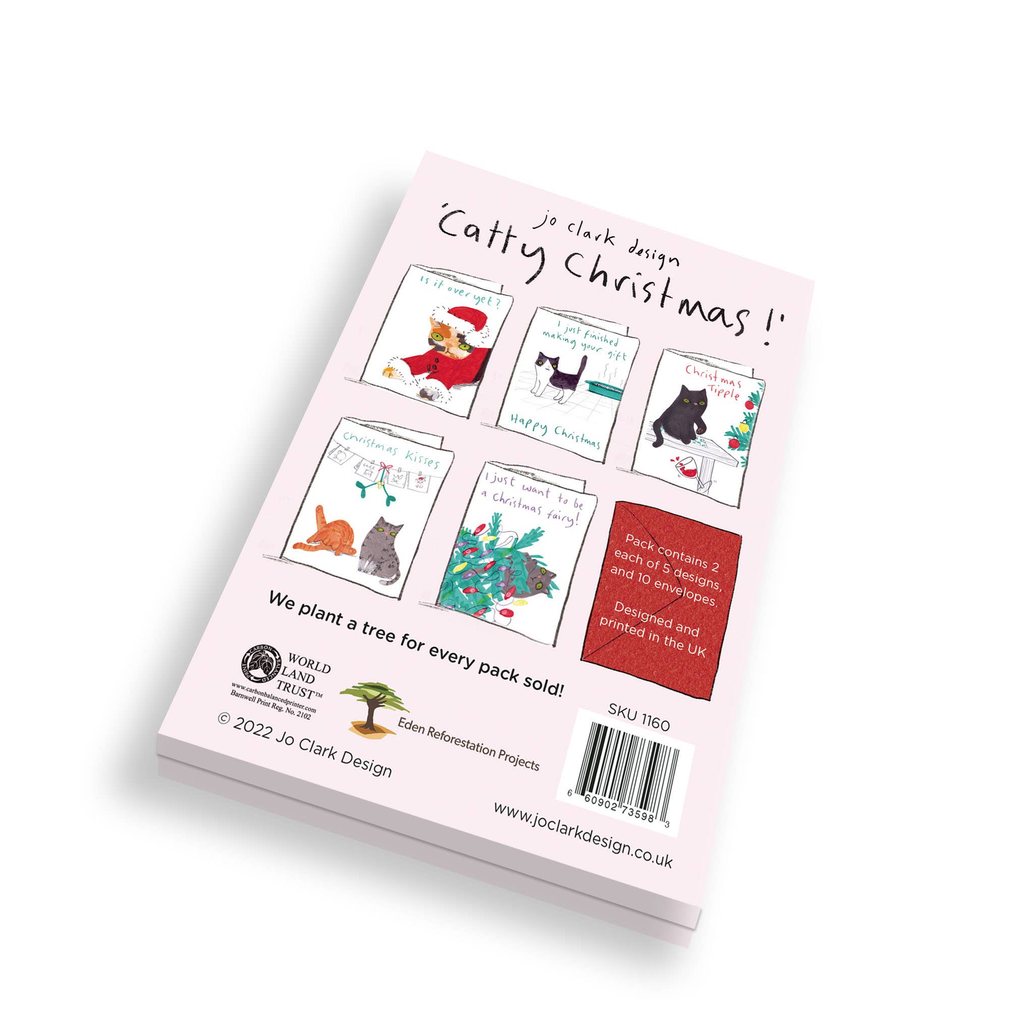 Pack Of Ten Catty Christmas Cards