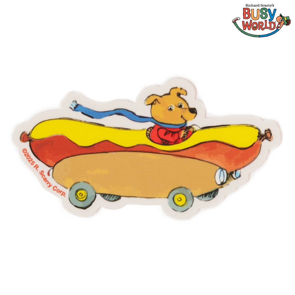 Richard Scarry Hot Dog Car Sticker