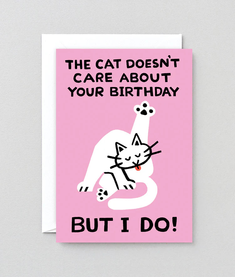 The Cat Doesn't Care Birthday Card