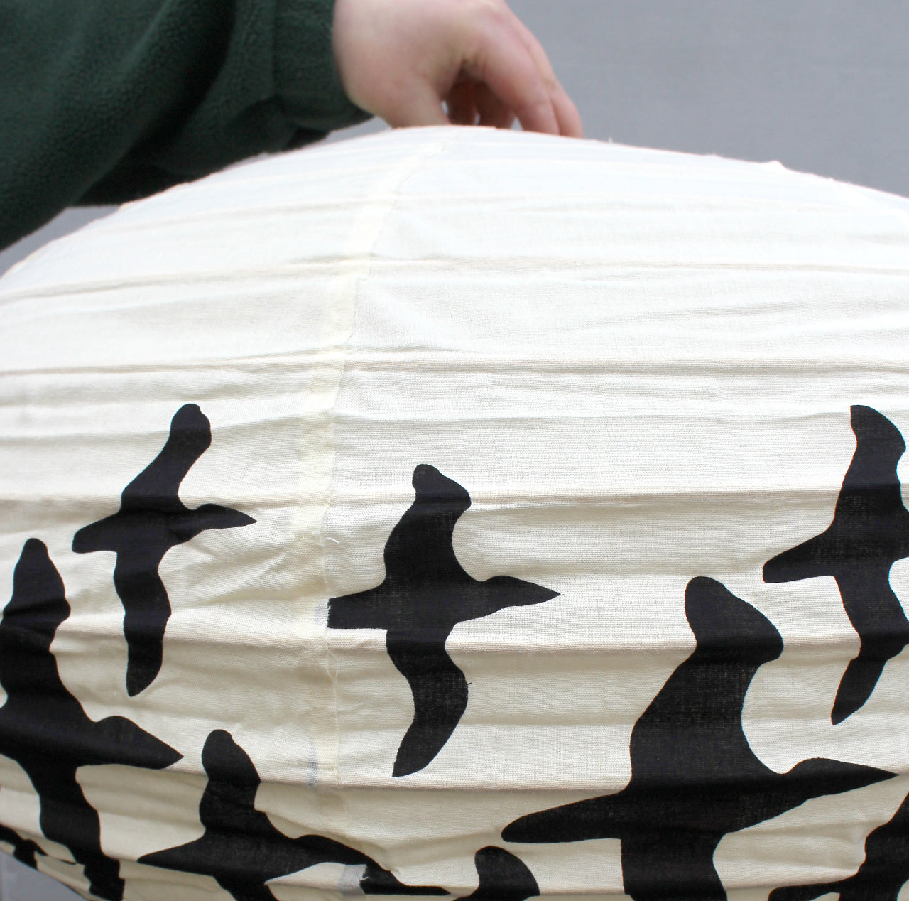 Small 60cm Cream & Black Albatross Cotton Pendant Lampshade