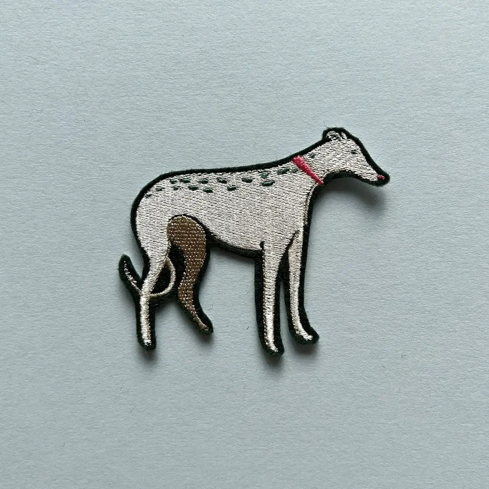 Silver Hound Embroidered Patch