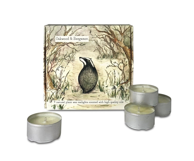 Oakwood & Bergamot Scented Tealight Set