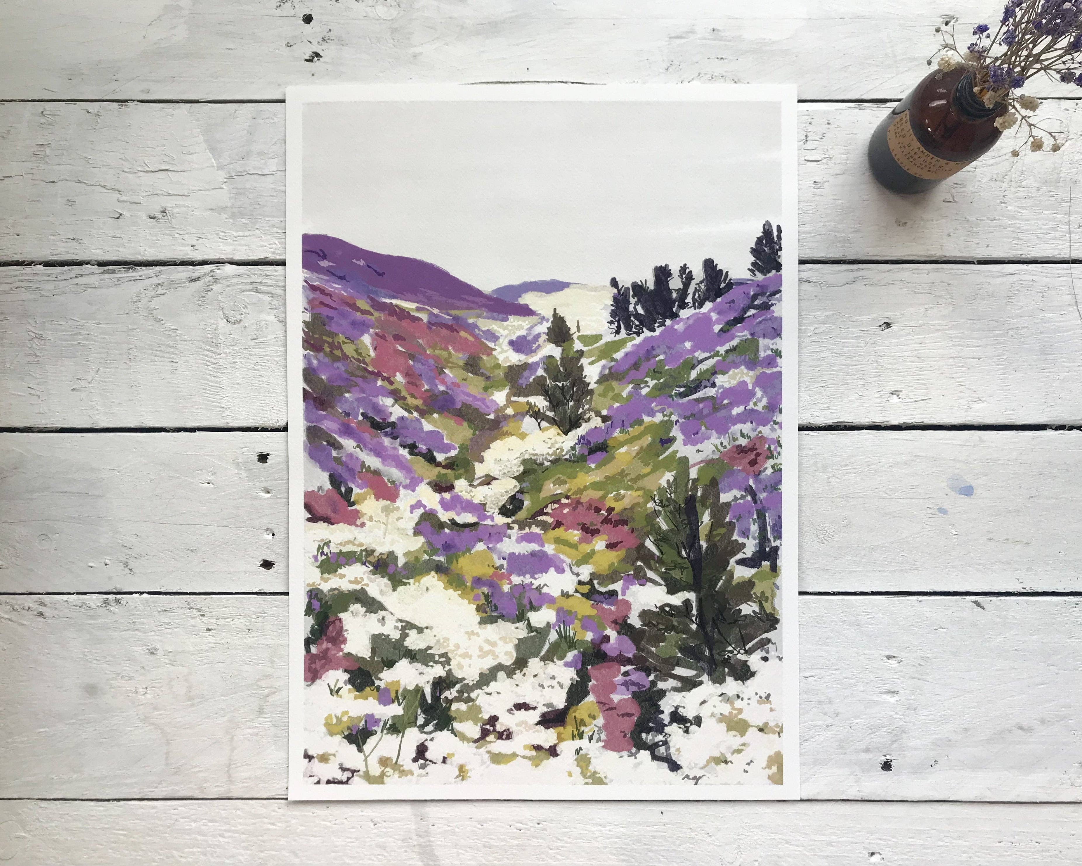 Lavender Hills Art Print - A4