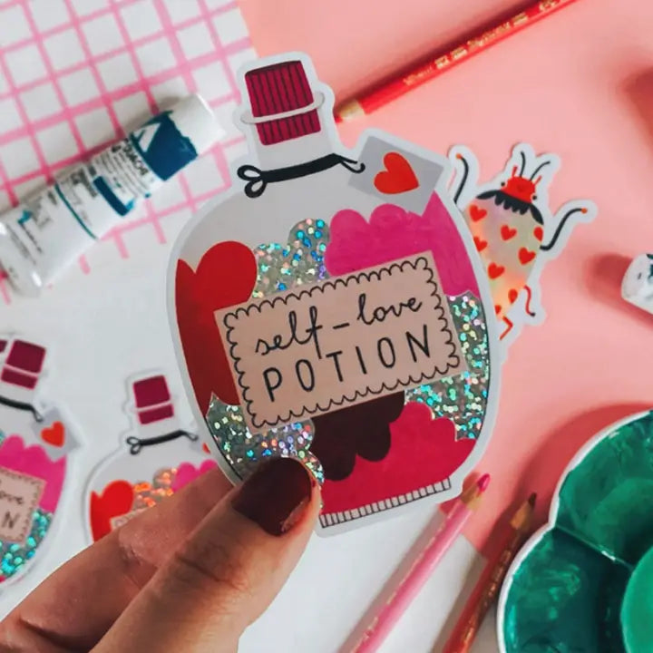 Self-Love Glitter Sticker