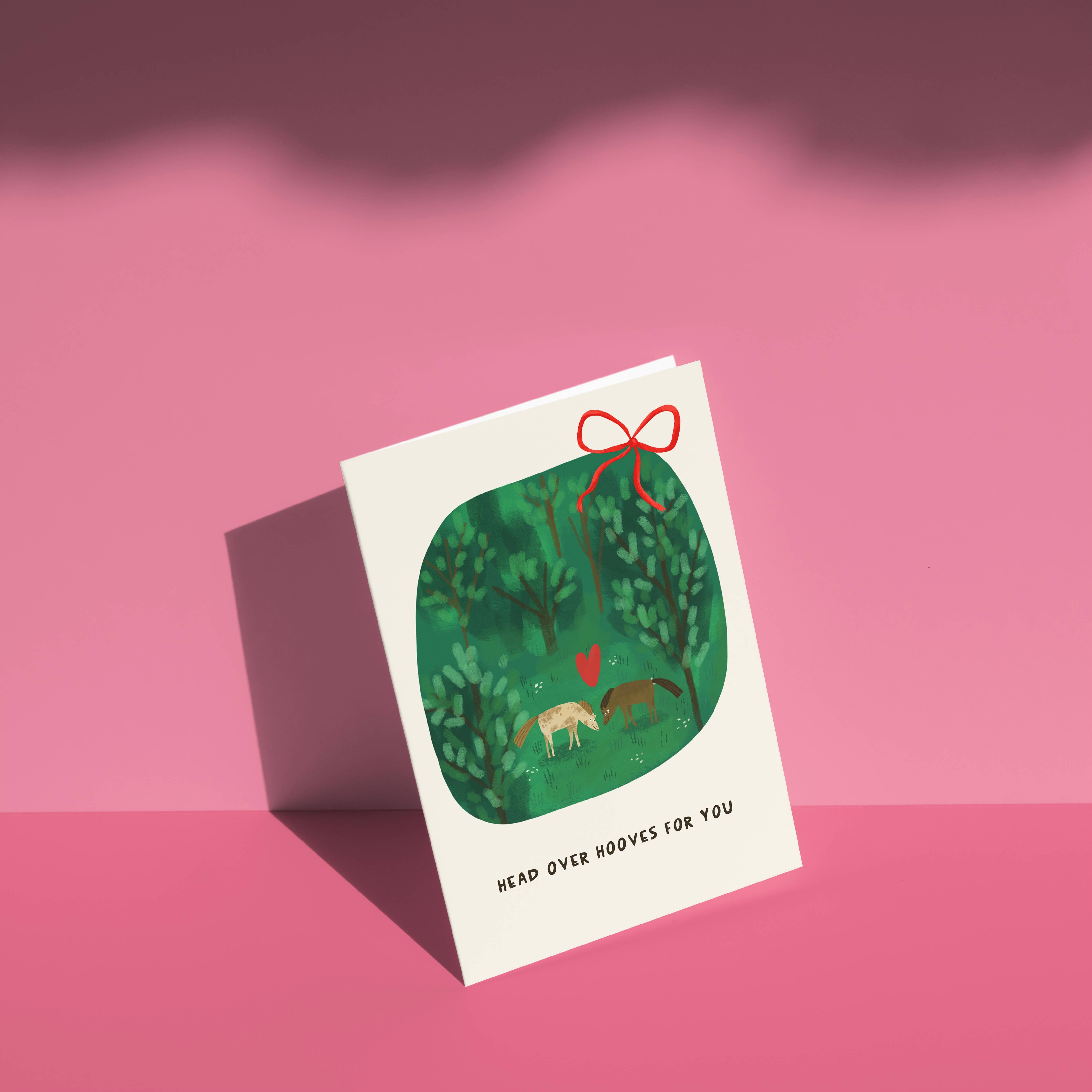 Head Over Hooves Horses In Love Card