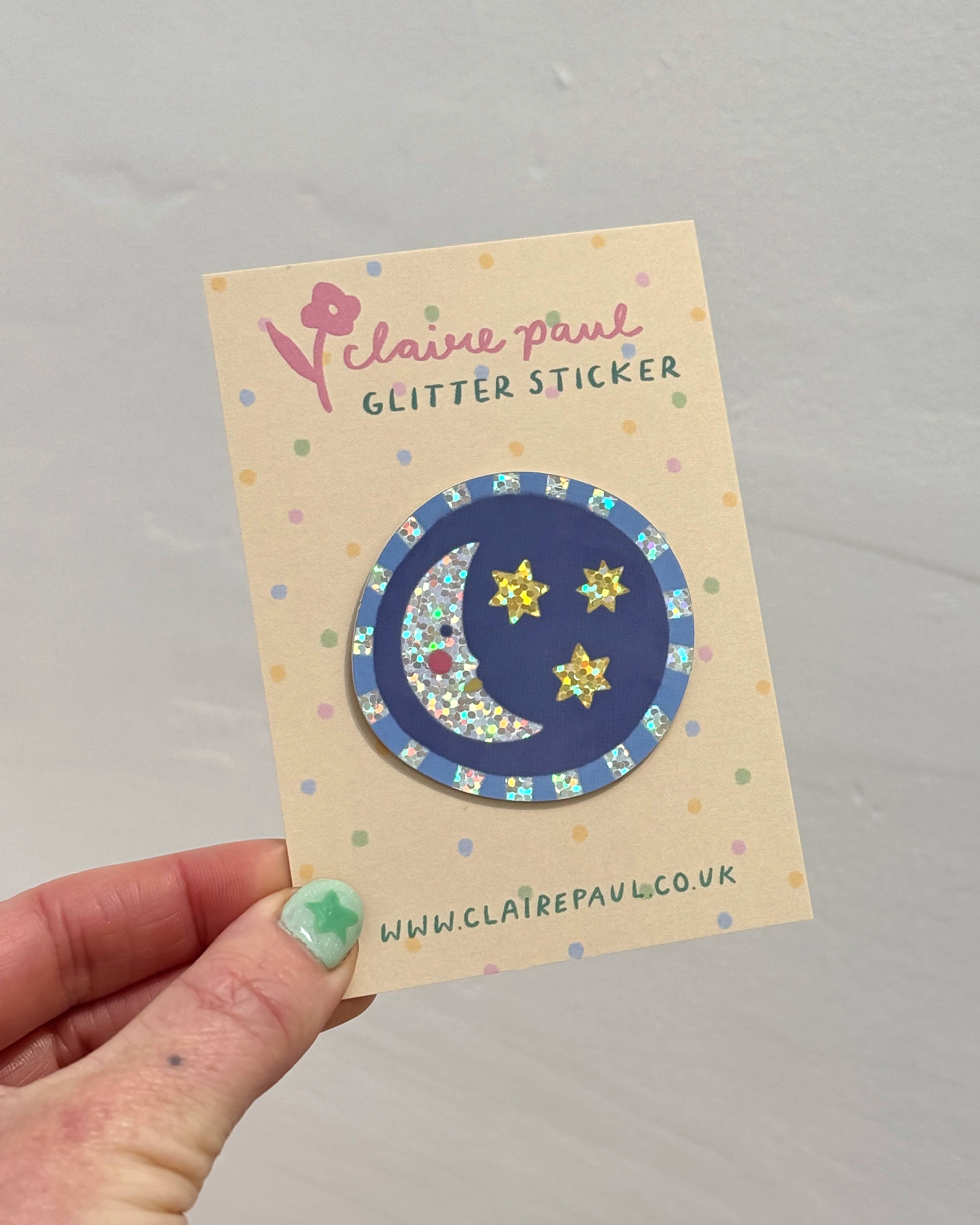 Moon and Stars Holographic Sticker