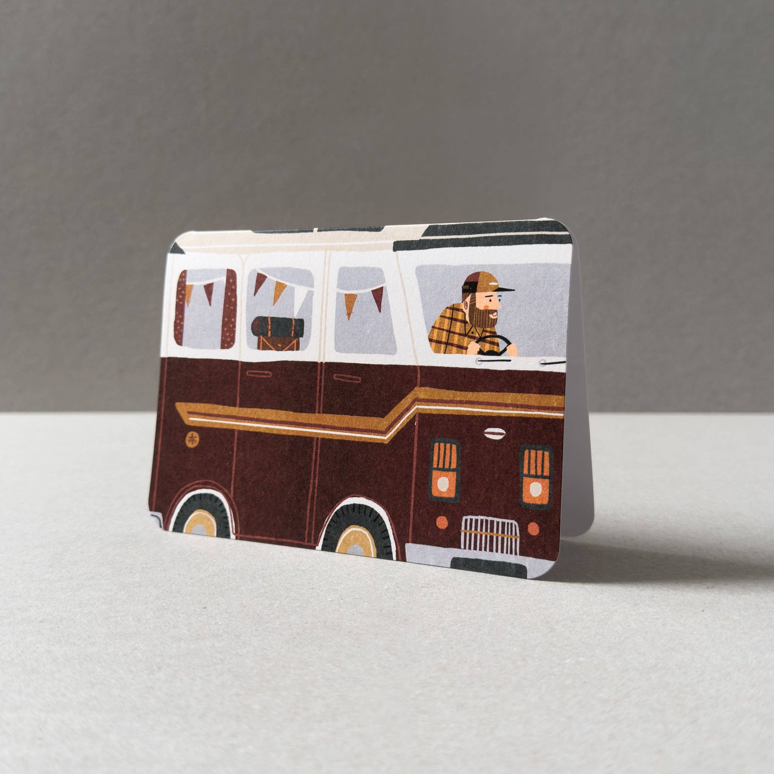 Campervan No.2 Greetings Card (Red)