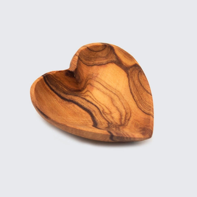 Small Heart Shaped Olive Wood Bowl