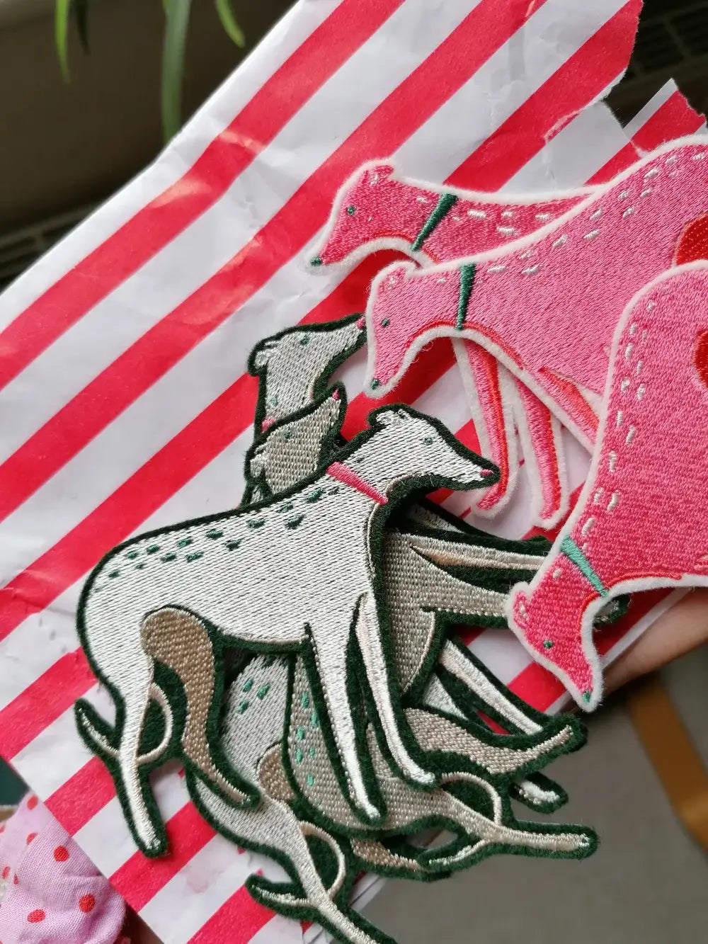 Silver Hound Embroidered Patch