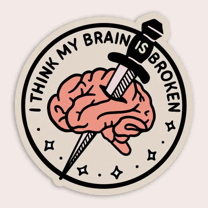 Brain Is Broken Vinyl Sticker