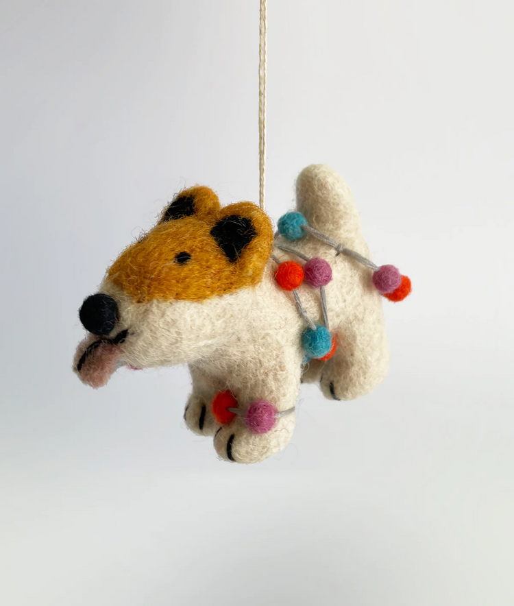 Willa Dog With Baubles Felt Decoration