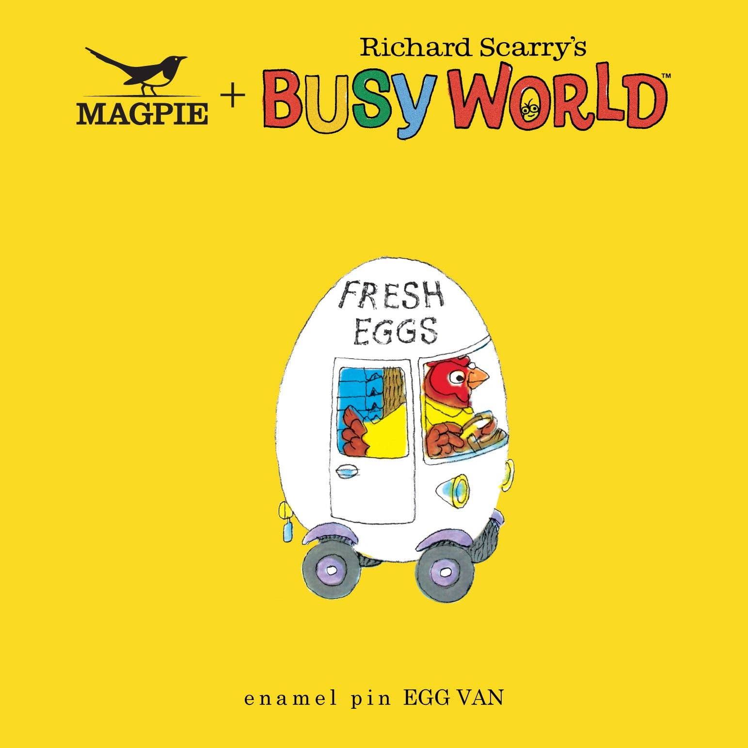 Richard Scarry Egg Van Pin Badge