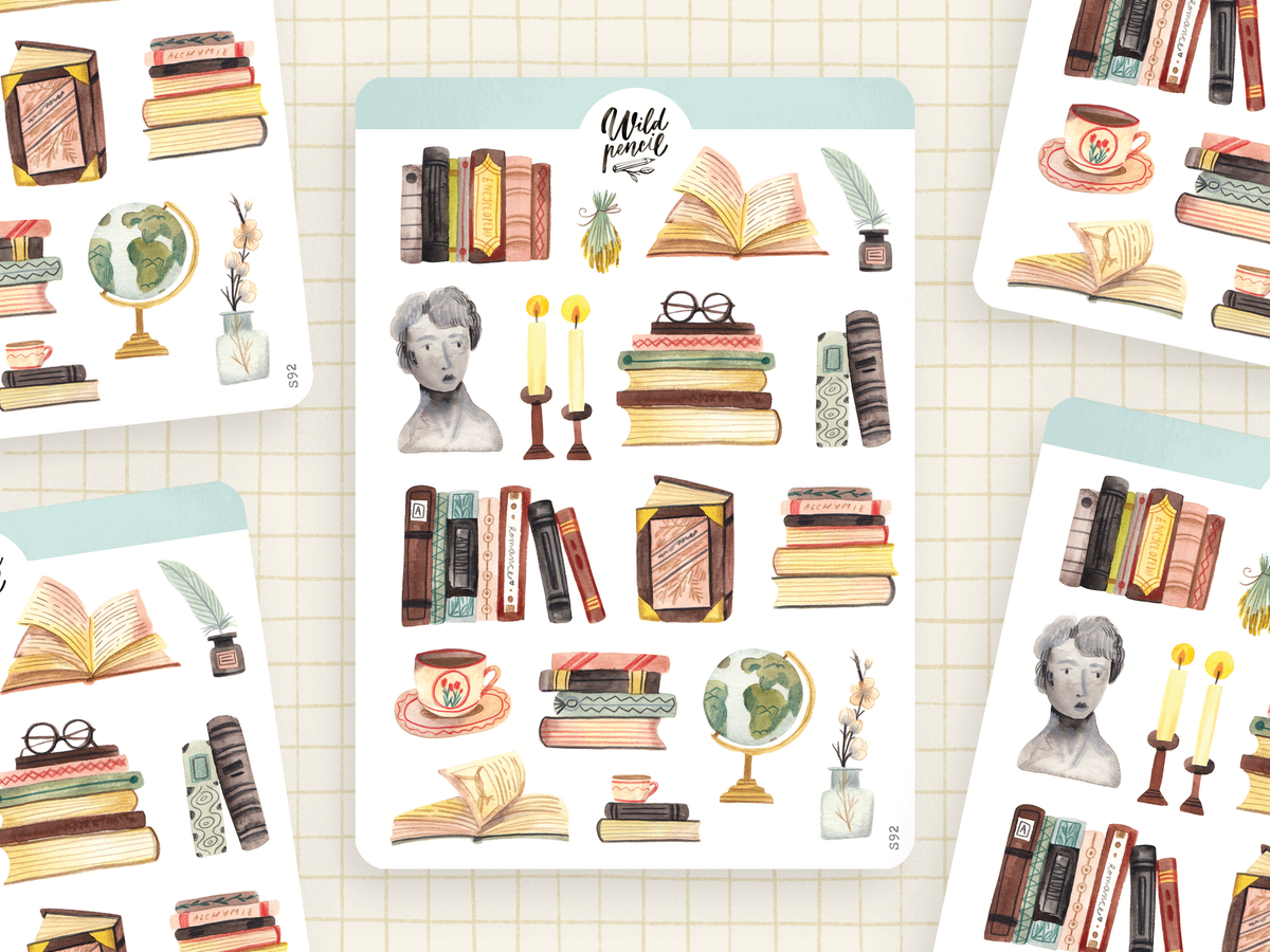 Bookshelf Sticker Sheet