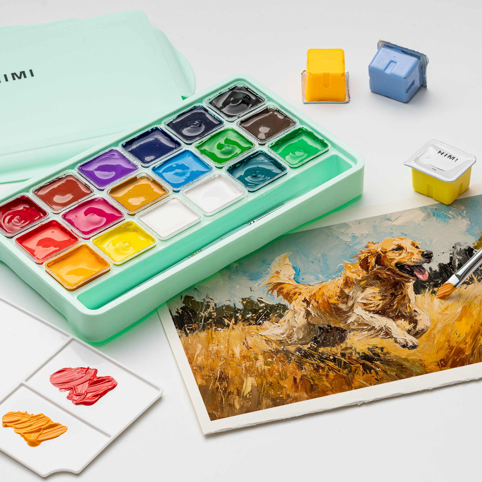 Jelly Cup Gouache Paint Set (18 Colours)