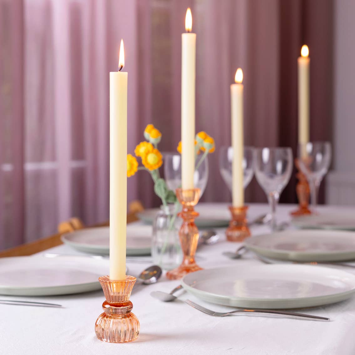 Cream Dinner Candles